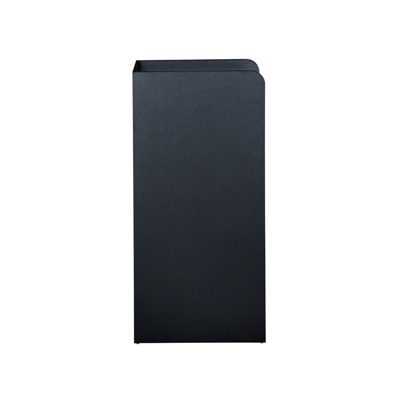 Wood Tray Top Receptacle in Black - Commercial Grade Push Door Trash Can