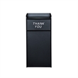 Wood Tray Top Receptacle in Black - Commercial Grade Push Door Trash Can