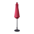 Commercial 9 FT 32 LED Light Solar Umbrella with Crank and Tilt Function in Red