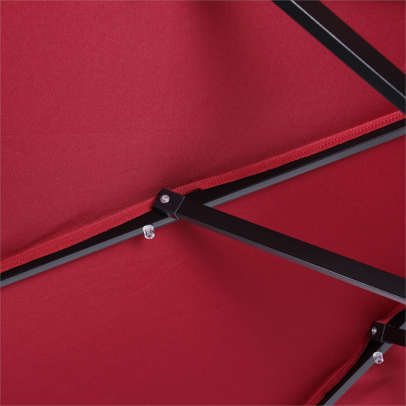 Flash Furniture Montego Commercial 9 FT Solar LED Light Umbrella with Crank and Tilt Functions