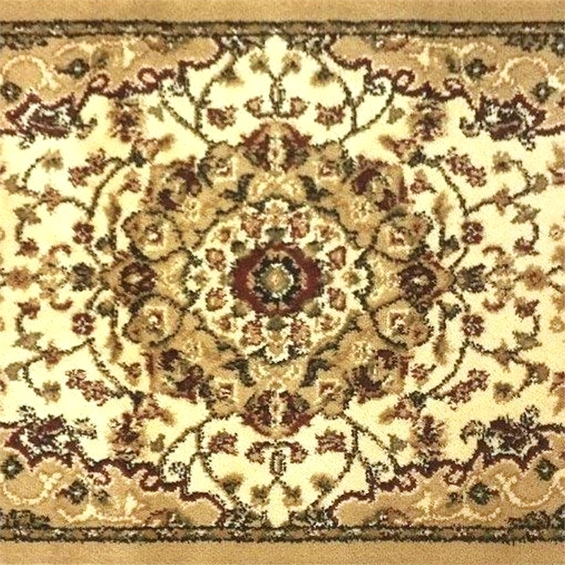 Multipurpose Ivory Style Olefin Medallion Motif Area Rug - 2x3
