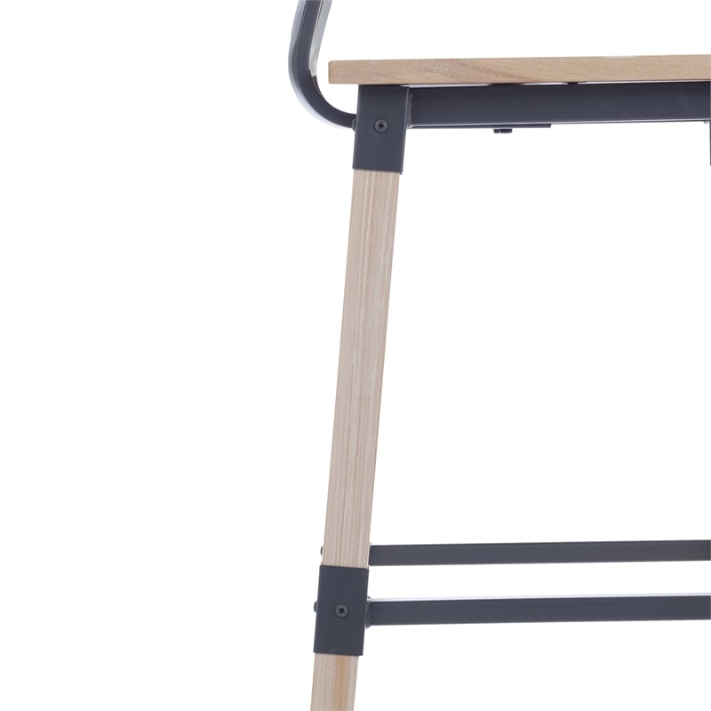 2 Pack Commercial Rustic Antique White Industrial Style Wood Dining Barstool