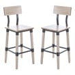2 Pack Commercial Rustic Antique White Industrial Style Wood Dining Barstool