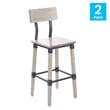 2 Pack Commercial Rustic Antique White Industrial Style Wood Dining Barstool