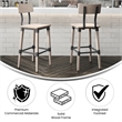 2 Pack Commercial Rustic Antique White Industrial Style Wood Dining Barstool