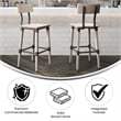 2 Pack Commercial Rustic Antique White Industrial Style Wood Dining Barstool