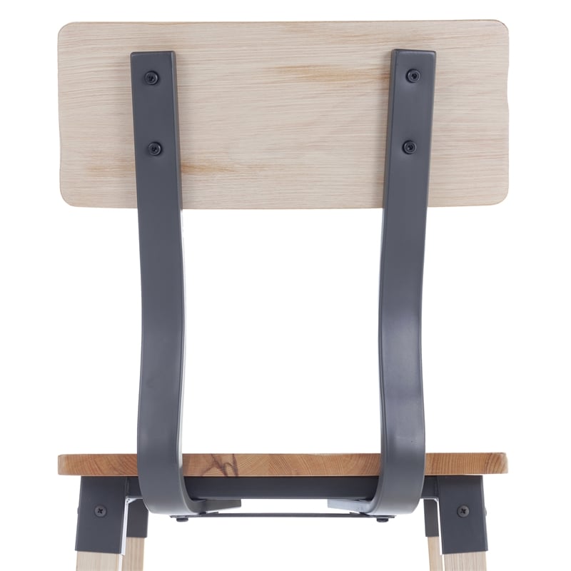 2 Pack Commercial Rustic Antique White Industrial Style Wood Dining Barstool