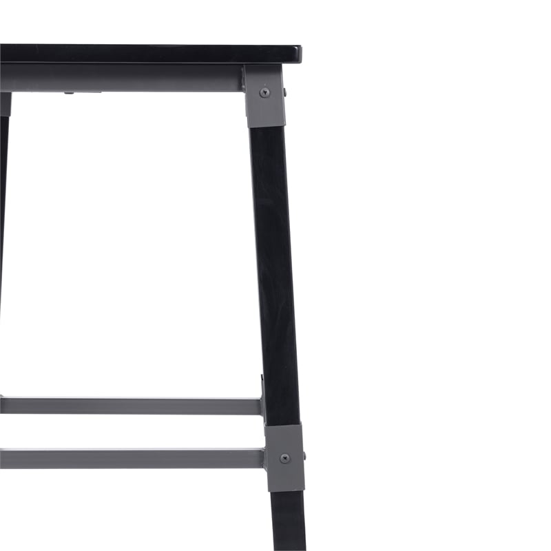 2 Pack Commercial Rustic Black Industrial Style Wood Dining Barstool