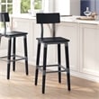 2 Pack Commercial Rustic Black Industrial Style Wood Dining Barstool