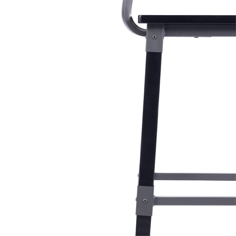 2 Pack Commercial Rustic Black Industrial Style Wood Dining Barstool