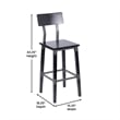 2 Pack Commercial Rustic Black Industrial Style Wood Dining Barstool