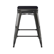 All-Weather Black Commercial Backless Counter Stools-Black Poly Seat-4 PK