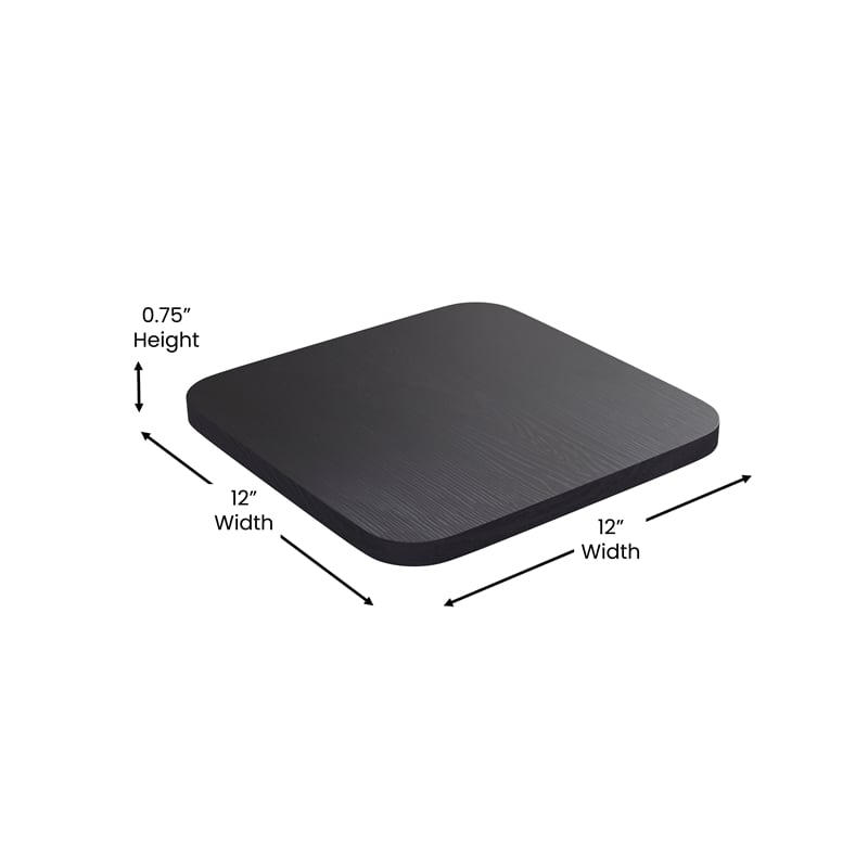 All-Weather Black Commercial Backless Counter Stools-Black Poly Seat-4 PK