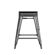 All-Weather Black Commercial Backless Counter Stools-Black Poly Seat-4 PK