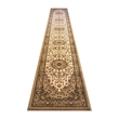 Multipurpose Style Olefin Medallion Motif Area Rug in Ivory - 3' x 15'