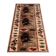 Nature Inspired Mother Bear with 2 Cubs Brown Indoor Olefin Area Rug - 2' x 7'