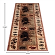 Nature Inspired Mother Bear with 2 Cubs Brown Indoor Olefin Area Rug - 2' x 7'