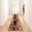 Nature Inspired Mother Bear with 2 Cubs Brown Indoor Olefin Area Rug - 2' x 7'