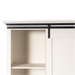 Farmhouse Storage Cabinet with Adjustable Shelves and Sliding Barn Door - White