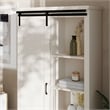 Farmhouse Storage Cabinet with Adjustable Shelves and Sliding Barn Door - White