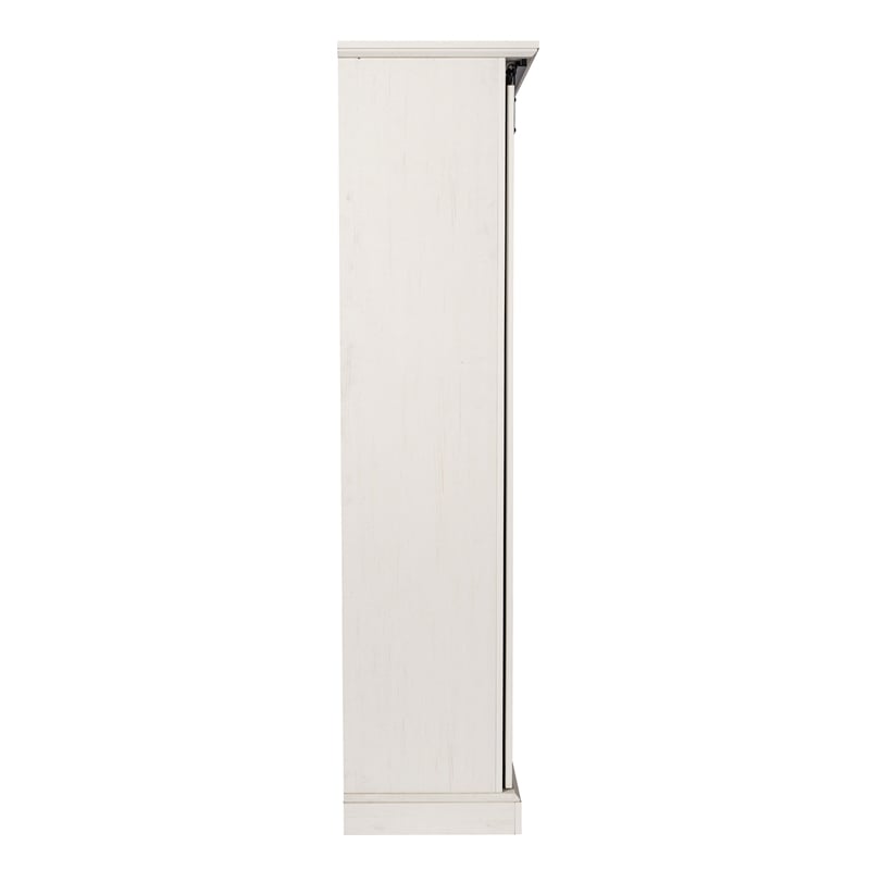 Farmhouse Storage Cabinet with Adjustable Shelves and Sliding Barn Door - White