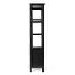 3 Tier Farmhouse Style Storage Cabinet Bookshelf with Glass Doors - Black