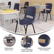 661 lb. Capacity Navy Ergonomic Stack Chair w/ Black Frame-16