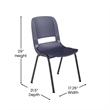 661 lb. Capacity Navy Ergonomic Stack Chair w/ Black Frame-16
