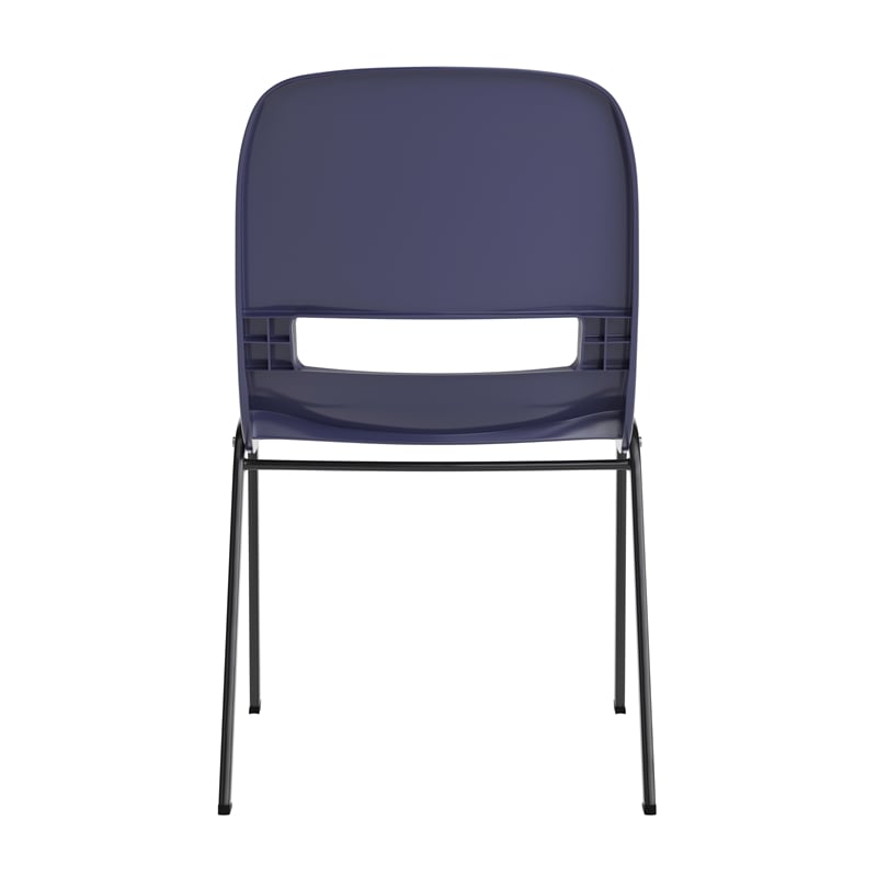 661 lb. Capacity Navy Ergonomic Stack Chair w/ Black Frame-16