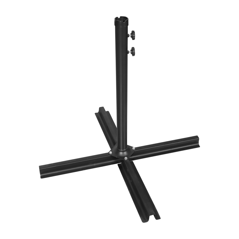 Commercial 10 FT Solar 32 LED Light Cantilever Umbrella with Crank and Tilt-Gray