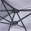 Gray Commercial 15' Triple Head Patio Umbrella with Crank and Easy Lift Function
