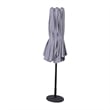 Gray Commercial 15' Triple Head Patio Umbrella with Crank and Easy Lift Function