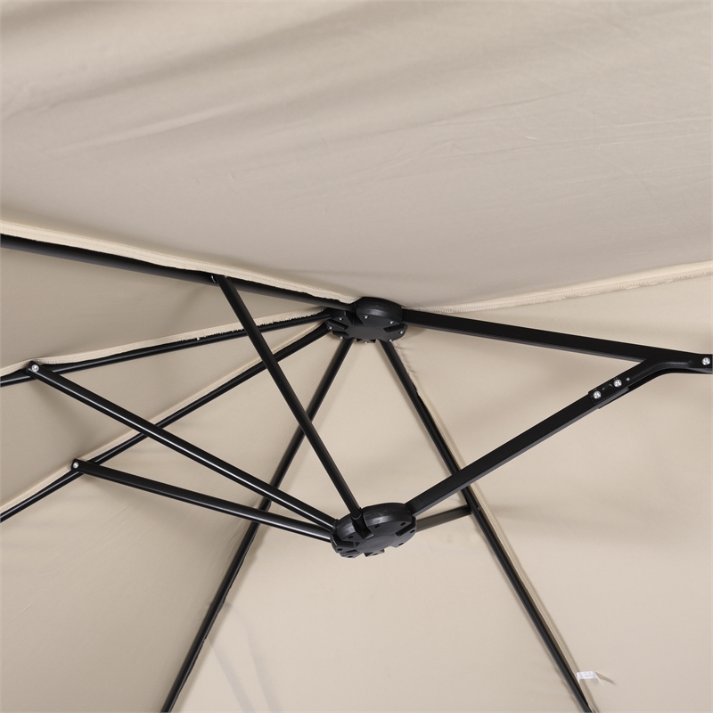Flash Furniture Elizabeth Commercial Grade 15 FT Triple Head Patio Umbrella with Crank and Easy Lift Functionality