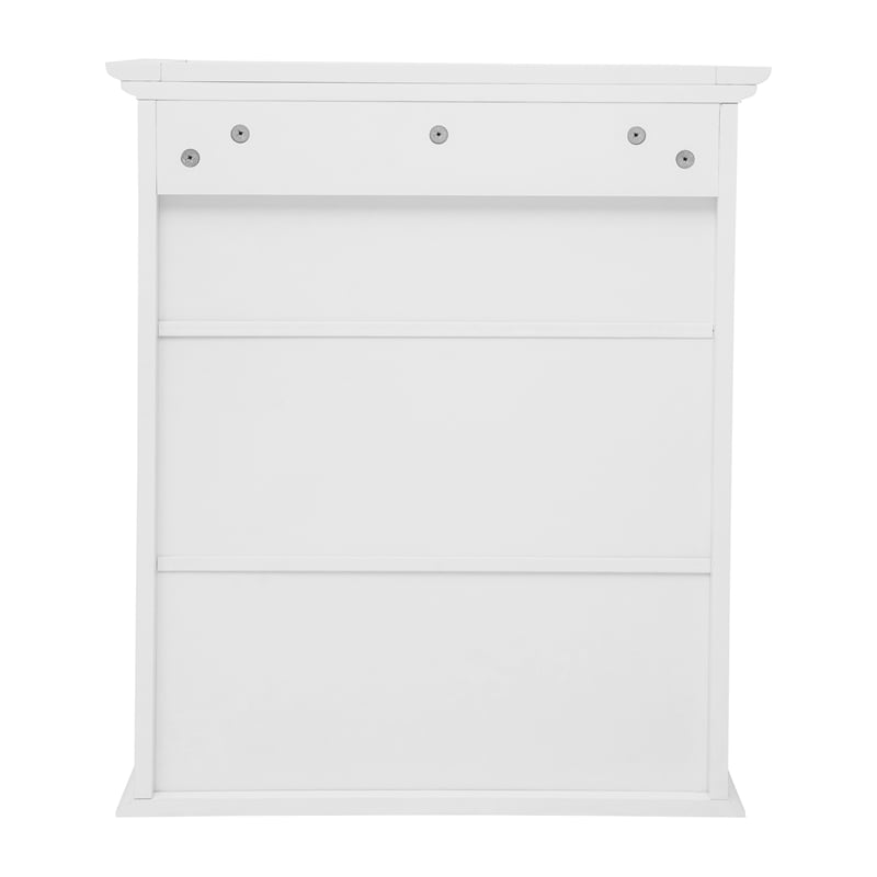 Farmhouse Wall Mount Medicine Cabinet with Adjustable Shelf and Dual Doors-White