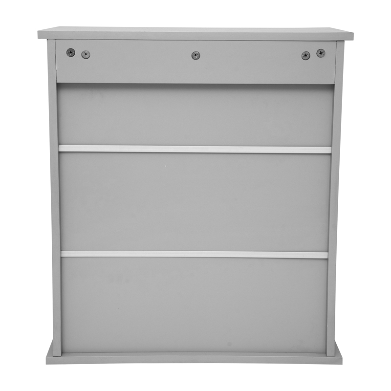 Modern Bathroom Wall Mount Medicine Cabinet with Magnetic Close Doors in Gray