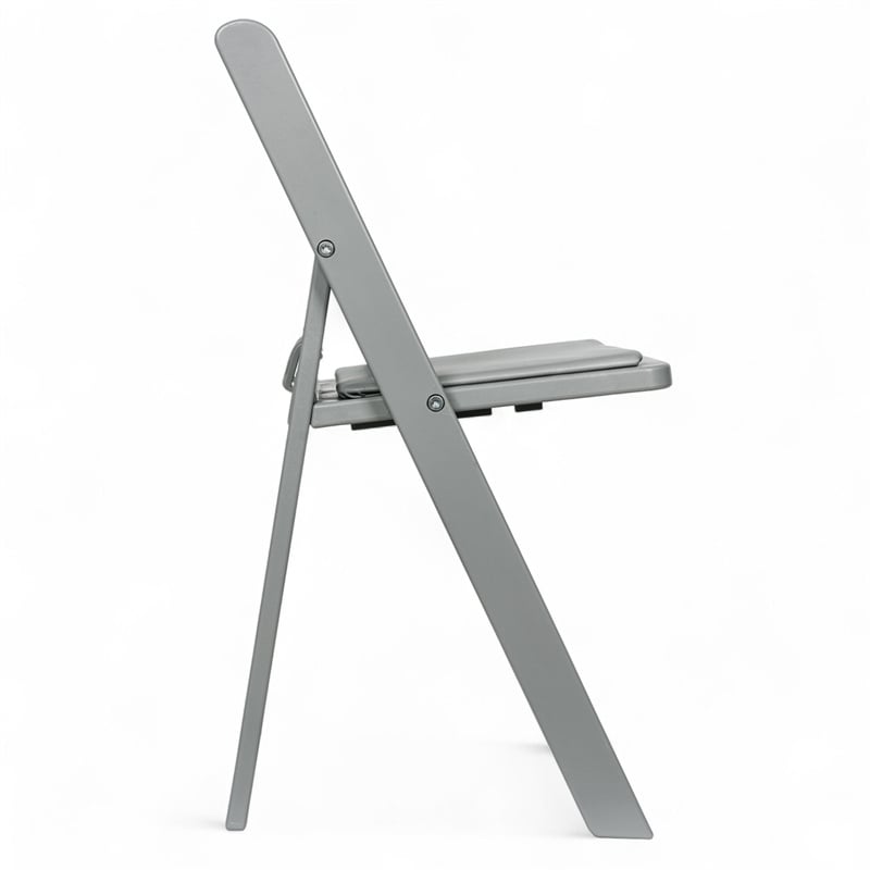 Flash Furniture Kids Gray Resin Folding Chair with Gray Vinyl Padded Seat