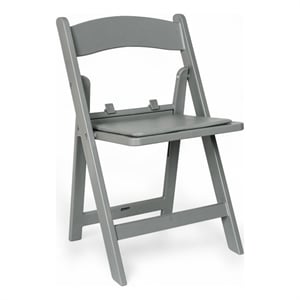 Flash Furniture Kids Gray Resin Folding Chair with Gray Vinyl Padded Seat