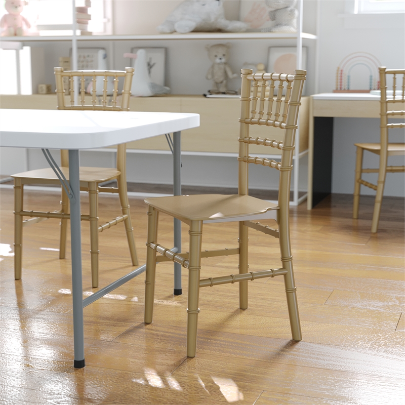 Child's Classic Resin Chiavari Chair for All Occasions in Gold