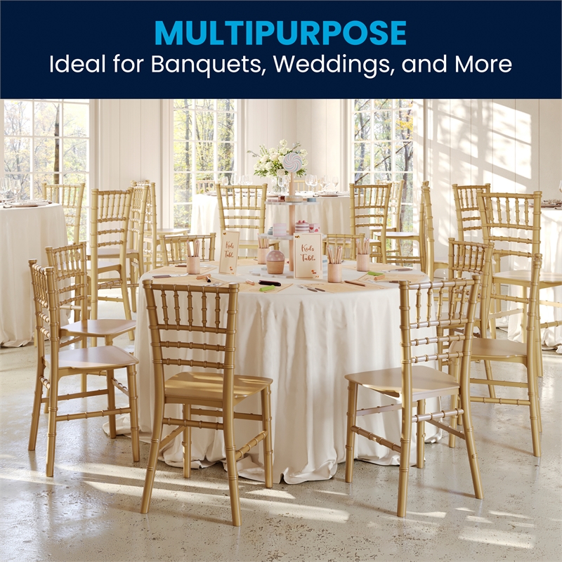 Child's Classic Resin Chiavari Chair for All Occasions in Gold
