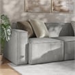 Contemporary 4 Piece Modular Sectional Sofa with Ottoman in Gray Fabric