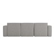 Contemporary 4 Piece Modular Sectional Sofa with Ottoman in Gray Fabric