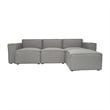 Contemporary 4 Piece Modular Sectional Sofa with Ottoman in Gray Fabric