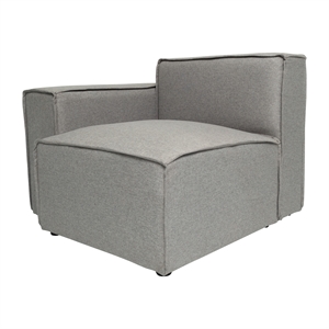 Contemporary Modular Sectional Sofa Left Side Chair with Armrest - Gray Fabric