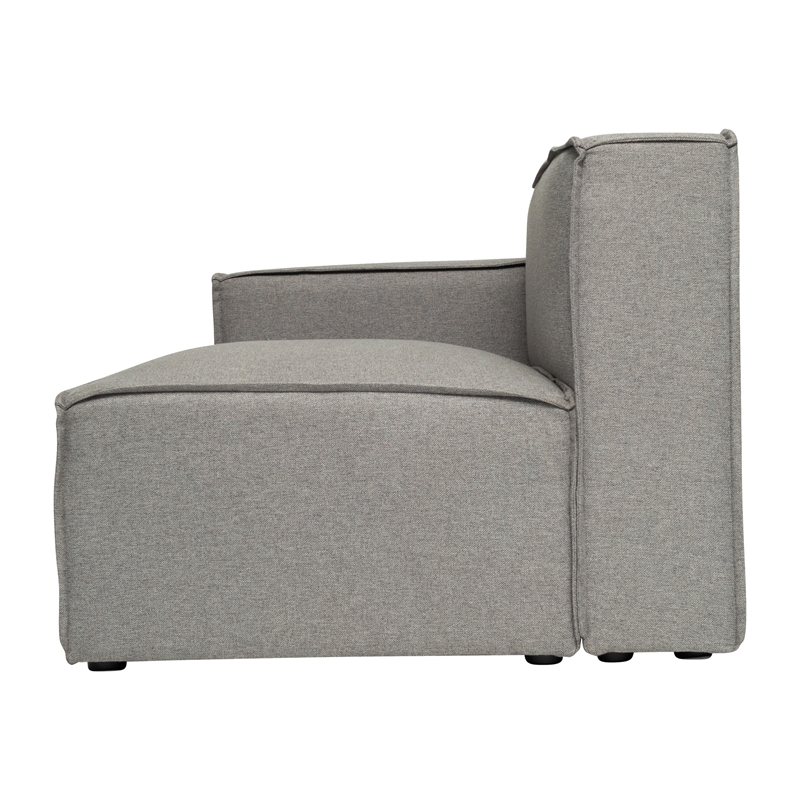 Contemporary Modular Sectional Sofa Left Side Chair with Armrest - Gray Fabric