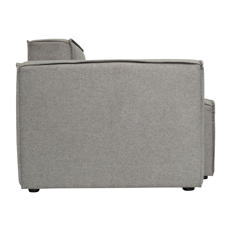 Contemporary Modular Sectional Sofa Left Side Chair with Armrest - Gray Fabric