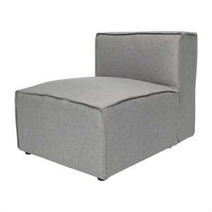Contemporary Modular Sectional Sofa Armless Middle Chair in Gray Fabric
