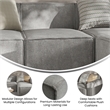 Contemporary Modular Sectional Sofa Armless Middle Chair in Gray Fabric