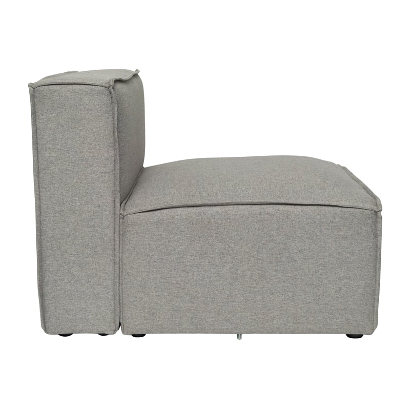 Contemporary Modular Sectional Sofa Armless Middle Chair in Gray Fabric