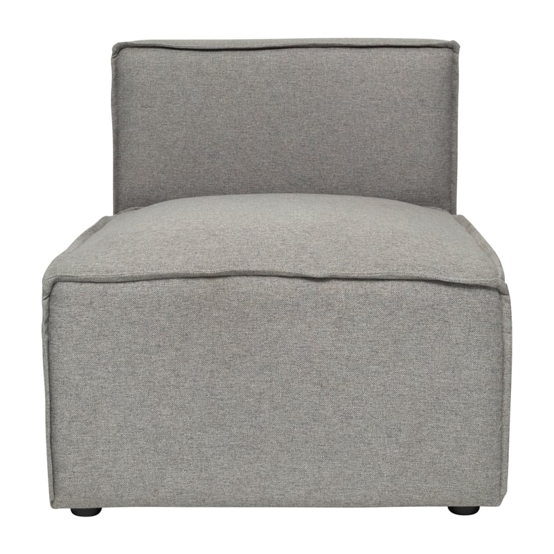Contemporary Modular Sectional Sofa Armless Middle Chair in Gray Fabric