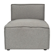 Contemporary Modular Sectional Sofa Armless Middle Chair in Gray Fabric